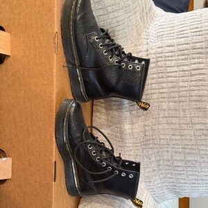 Dr. Martens Textured Black Lace-Up Boots